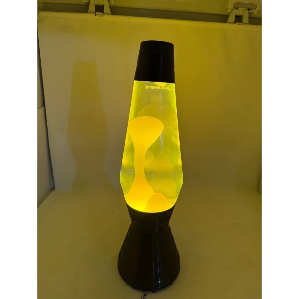 Mathmos Astro Vinyl Lava Lamp Clear Yellow Black UK Box Bulbs US Adapter